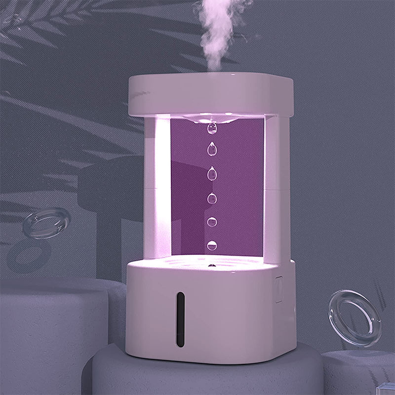 Creative Anti-Gravity Water Drop Humidifier with LED Light