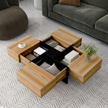 Unique Design Coffee Table with 4 Hidden Storage Compartments