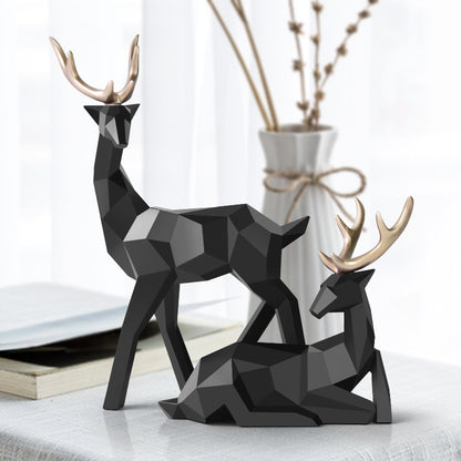Nordic Geometric Deer Statue Set