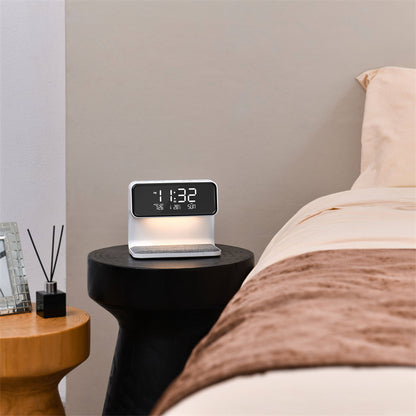✨ 3-in-1 Smart Bedside Lamp with Wireless Charging & Digital Alarm Clock