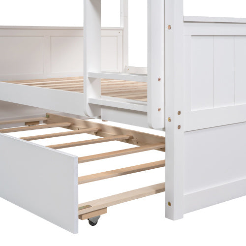 Full Over Full Bunk Bed with Twin Trundle – Modern Space-Saving Luxury Design