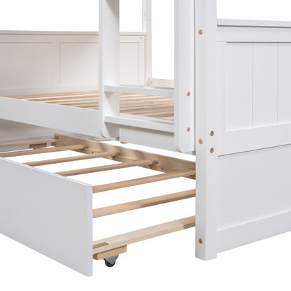 Full Over Full Bunk Bed with Twin Trundle – Modern Space-Saving Luxury Design