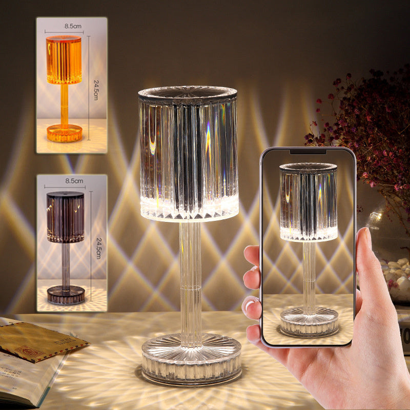 Crystal Diamond Table Lamp – Elegant Warm LED Night Light for Bedroom & Home Décor