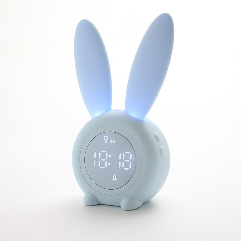 Cute Bunny Ear LED Alarm Clock with Night Light | Cozy Home Desk Decor