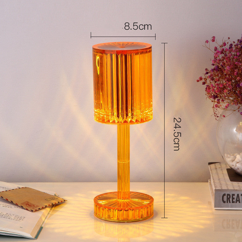 Crystal Diamond Table Lamp – Elegant Warm LED Night Light for Bedroom & Home Décor