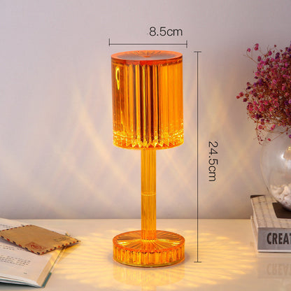 Crystal Diamond Table Lamp – Elegant Warm LED Night Light for Bedroom & Home Décor