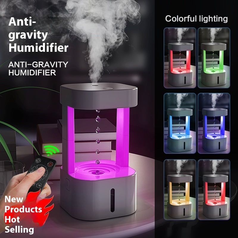 Creative Anti-Gravity Water Drop Humidifier with LED Light