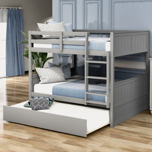 Full Over Full Bunk Bed with Twin Trundle – Modern Space-Saving Luxury Design