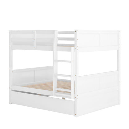 Full Over Full Bunk Bed with Twin Trundle – Modern Space-Saving Luxury Design