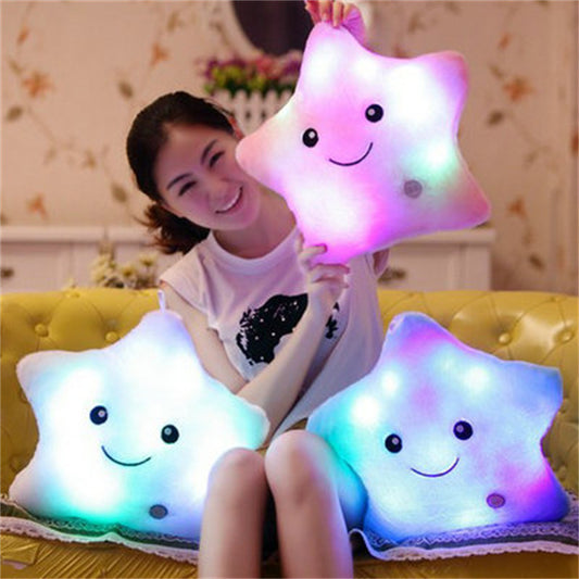 ✨ Luminous Star Pillow – Colorful LED Plush Cushion