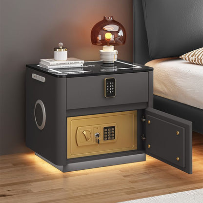 Smart Bedside Table with Safe, Wireless Integrated Charging Safe
