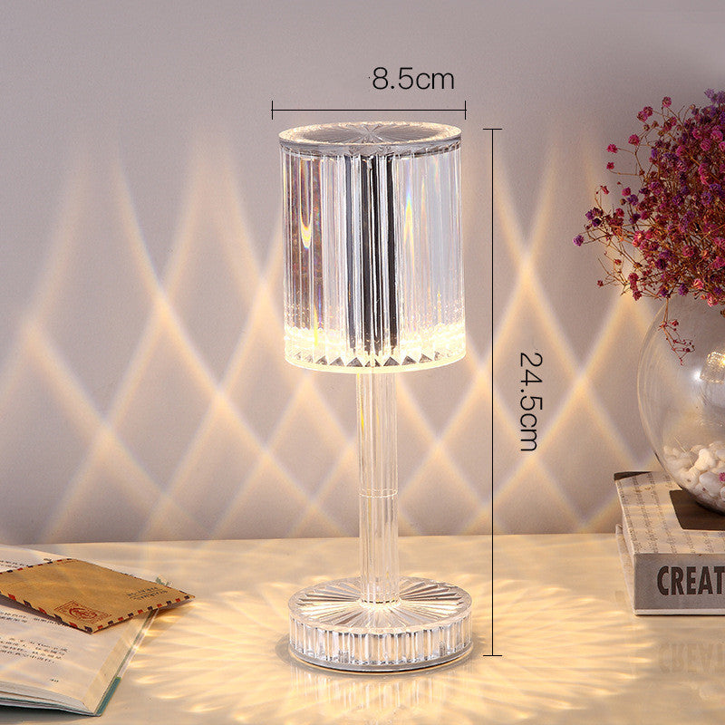 Crystal Diamond Table Lamp – Elegant Warm LED Night Light for Bedroom & Home Décor