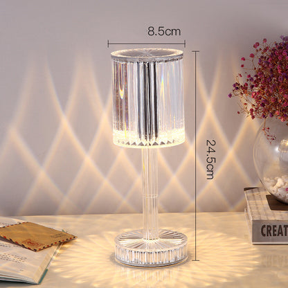 Crystal Diamond Table Lamp – Elegant Warm LED Night Light for Bedroom & Home Décor