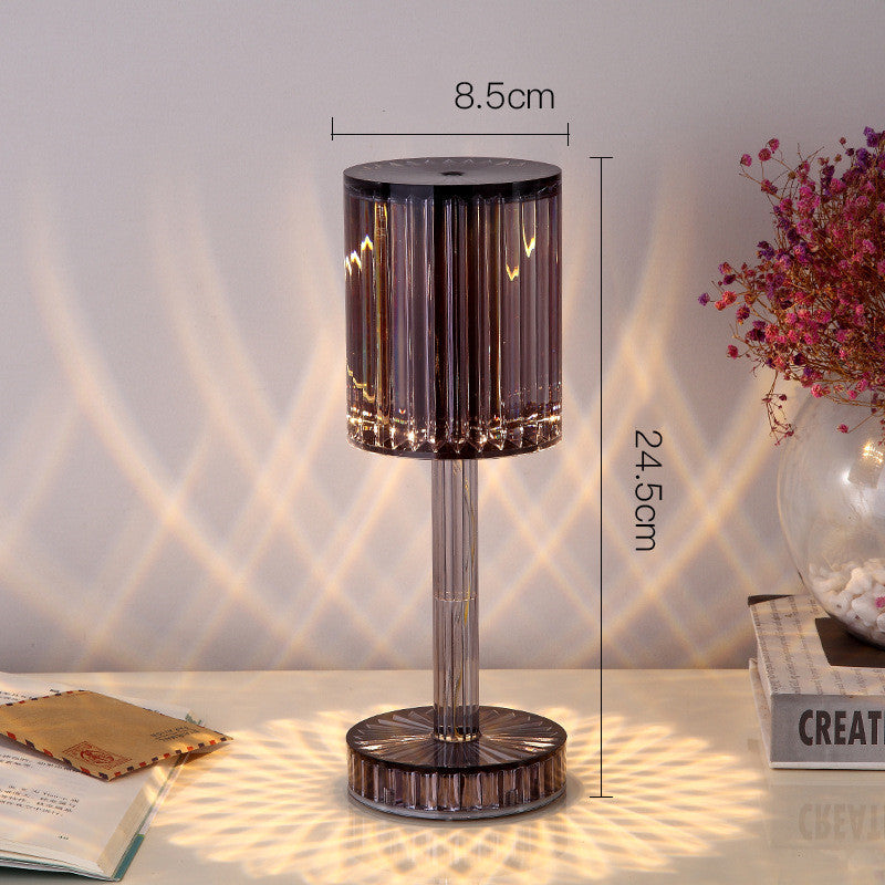 Crystal Diamond Table Lamp – Elegant Warm LED Night Light for Bedroom & Home Décor