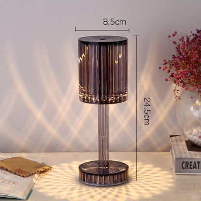 Crystal Diamond Table Lamp – Elegant Warm LED Night Light for Bedroom & Home Décor