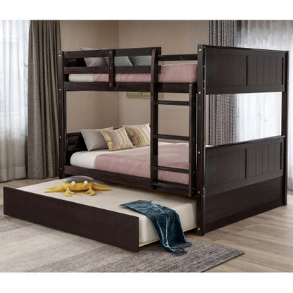 Full Over Full Bunk Bed with Twin Trundle – Modern Space-Saving Luxury Design