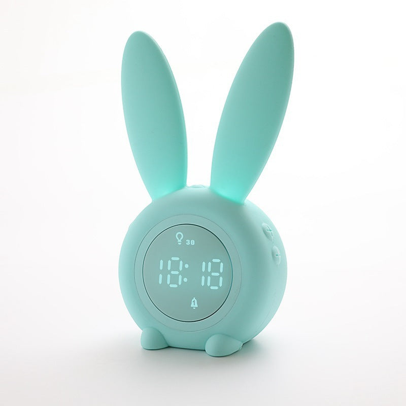 Cute Bunny Ear LED Alarm Clock with Night Light | Cozy Home Desk Decor