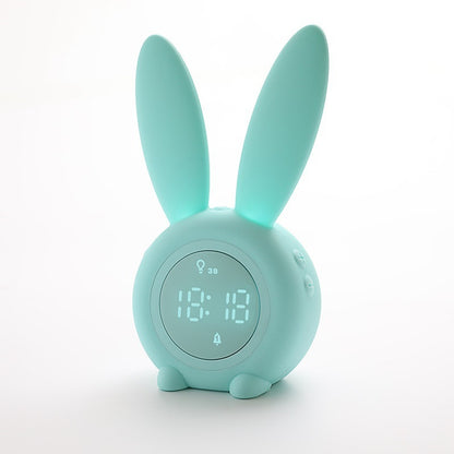 Cute Bunny Ear LED Alarm Clock with Night Light | Cozy Home Desk Decor