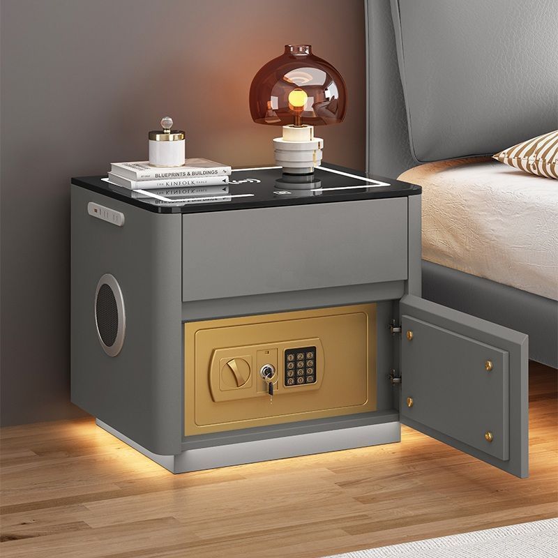 Smart Bedside Table with Safe, Wireless Integrated Charging Safe