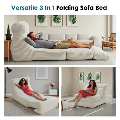 Folding Sofa Bed Chair – Modern Convertible Lounger with Back Support