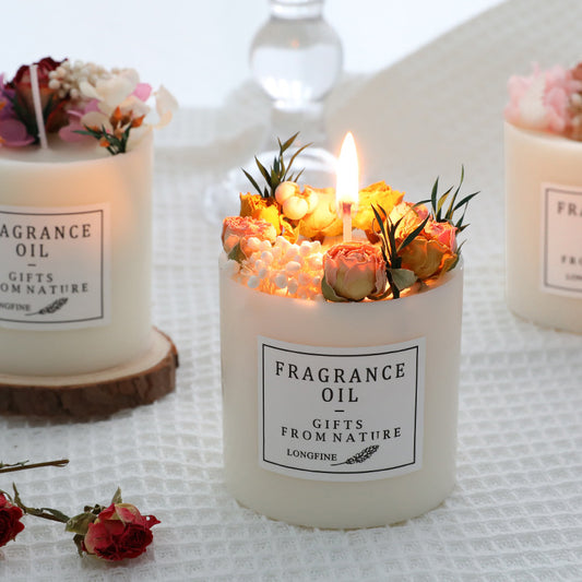 Romantic Dried Flower Aromatherapy Candle